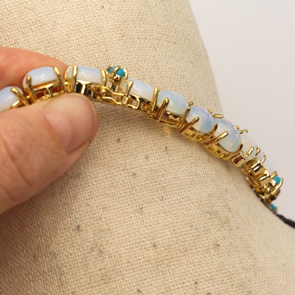 Real Collectibles by Adrienne cabachon necklace blue stones & faux diamonds - Picture 12 of 16